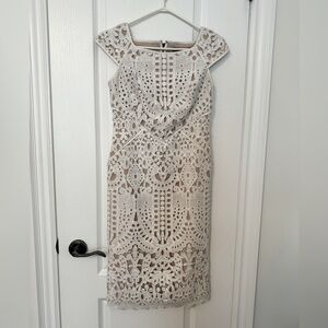 White House Black Market Lace Overlay Sheath Dress
